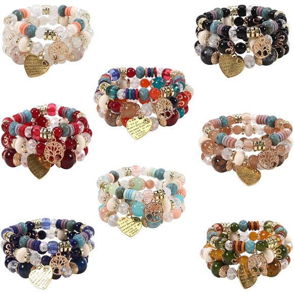Twinfree Bohemian Bracelets for Women Stretch Multilayer Colorful Beads … - Picture 7 of 9
